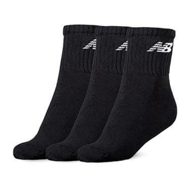 Imagem de Kit de Meias New Balance Cano Longo, M, Preto