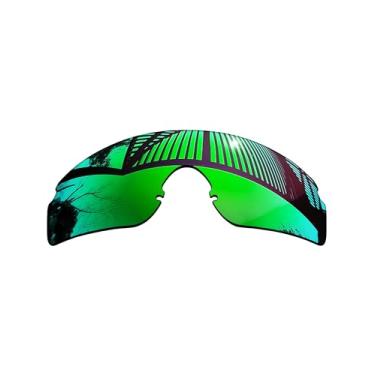 Imagem de MYCOURAG Lentes de reposição polarizadas com proteção UV para óculos de sol Oakley RazorBlades – Revestido espelhado esmeralda polarizado