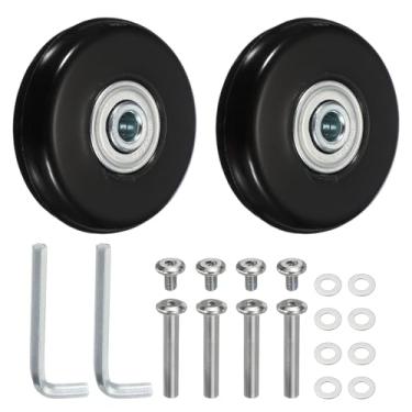 Imagem de YELARXI Replacement Luggage Wheels, Suitcase Wheels Replacement Kit 50x14mm & 1 Set & Rubber & Black - Fitting for (Swivel Caster Bearings Repair/Replacing/Roller Bag/Suitcase/Spinner)