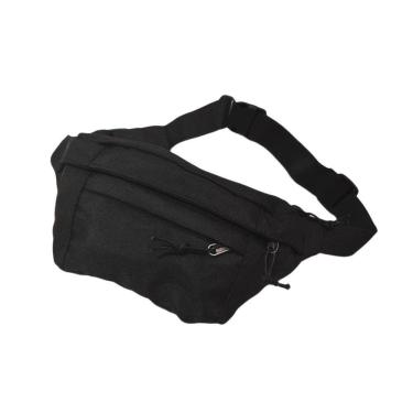 Imagem de Pochete Bolsa Grande Transversal Ajustável Lisa Celular Dinheiro Preto