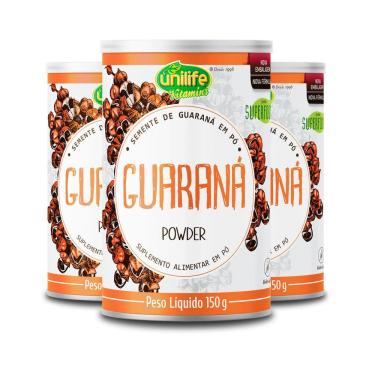 Imagem de Kit 3 Guaraná Powder Em Pó 150g Unilife