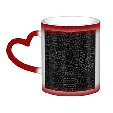 Imagem de Caneca de café divertida de química abstrata, xícara de cerâmica sensível ao calor mágica que muda de cor 12 Oz, para café/chá/leite/cacau, para adolescente/aniversário/festival/presentes