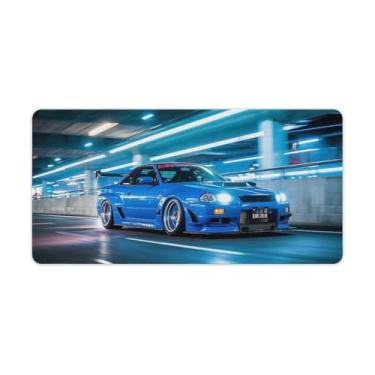 Imagem de HouLaiZhe JDM R34 Speed Sports Car Blur Gaming Mouse Pads JDM Car Desk Pads Grandes Mousepads para teclado de mesa tapete de computador 30 x 60 cm