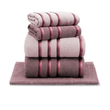 Imagem de Jogo de Toalha Banhão Gigante 5 Peças Classic 100% Algodão Premium Gra