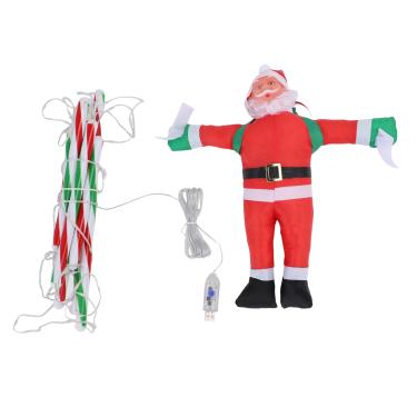 Imagem de Asixxsix Luzes de Natal LED com Papai noell, 8 modos, luzes de Natal em formato de escada para decoração de Natal em ambientes internos e externos, janelas, jardins e árvores. (3Meter)