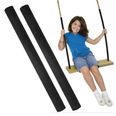 Imagem de guduling Pacote com 2 capas de corrente giratória, alça acolchoada macia para lustre de balanço de playground e quintal, capas de correntes de lustre resistentes ao clima para crianças brincarem ao ar