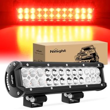 Imagem de Nilight Barra De Luz Led 12" 72W Spot Flood Combo Feixe Vermelho Luzes Off Road Pesca Caça Emergência Deck Barco Trabalho Iluminação Para Caminhões Utv Pick-Up Van Trator
