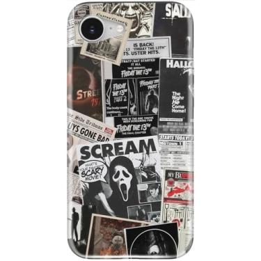 Imagem de LUMARKE Capa fofa para iPhone 16e - Compatível com carregamento sem fio - Silicone macio de camada dupla + capa rígida - Design floral moderno - Capa de telefone brilhante para mulheres - Scream