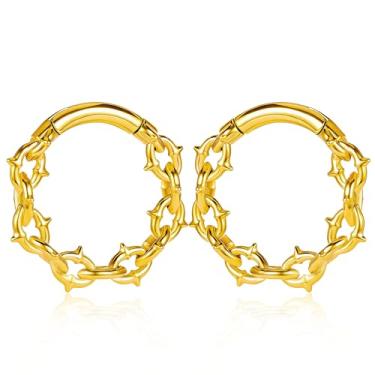 Imagem de Maxbott 2 peças de ganchos de orelha de elos de corrente para alargadores de ouvido esticados 2G 0G calibres expansores de aço inoxidável brincos de piercing feminino masculino joias modernas, 5mm