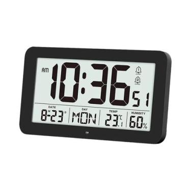 Imagem de Relógio Digital De Parede Grande 85 LCD Com Alarme, Temperatura, Umida