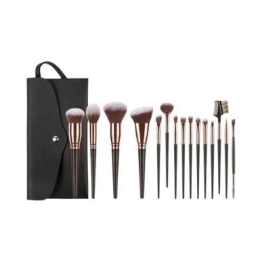 Imagem de Conjunto De Pincéis De Maquiagem Para Rosto E Olhos: Sombra, Sobrancel