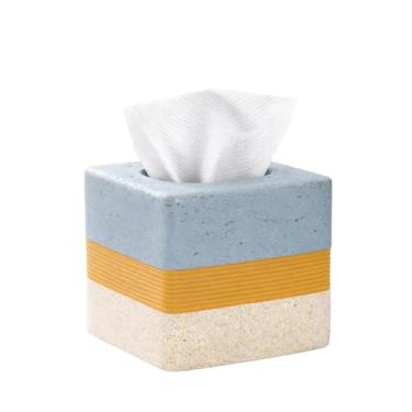 Imagem de Capa para caixa de lenços de papel quadrado de resina facial, dispensador de papel, decoração de casa para banheiro, penteadeira, bancada, sala de estar, quarto, escritório, cômoda, acessórios de mesa