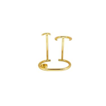 Imagem de Suporte de ferramentas de barbear com design de suporte duplo para barbeador e pincel de barba Variante dourada