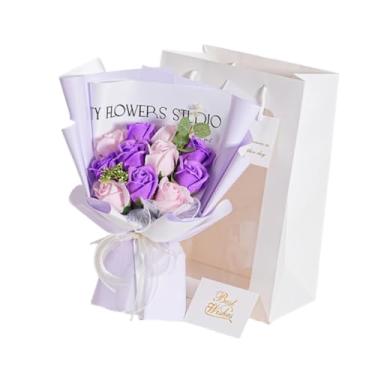 Imagem de Generic Rosas preservadas duram de 2 a 3 anos. Arranjo floral com flores de sabonete. Rosa eterna para o Dia dos Namorados, casamento, Dia de ação de Graças e, Violento