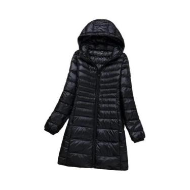 Imagem de Jaqueta De Inverno Leve Com Capuz Em Pluma De Pato Branca plus Size Pa