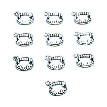 Imagem de Pingentes De Dentes De Vampiro Prateados Antigos 10 20pcs Em Liga Para