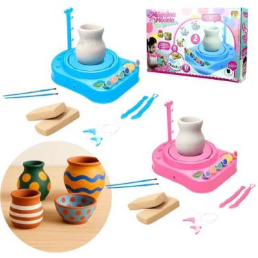 Imagem de Máquina De Modelar Vaso Cerâmica Art Criativa Kids Elétrica Brinquedo 