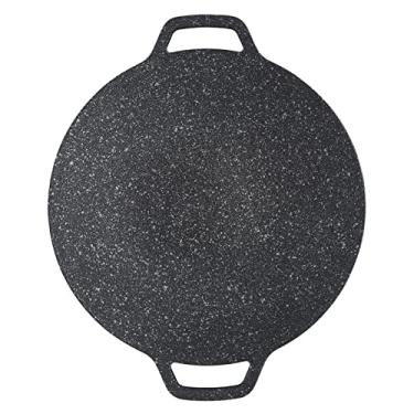 Imagem de GLOGLOW Panela Antiaderente para Grelha, Revestimento de Alumínio, Placa de Churrasco Resistente para Acampamento e Caminhada 34cm (34cm)