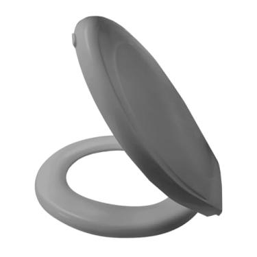 Imagem de Assento Sanitário Almofadado Universal Oval | Tampa de Vaso Sanitário Econômica | Assento Sanitário Confortável(HYPER CINZA ESCURO)