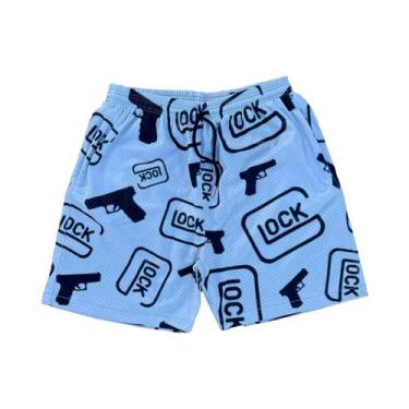 Imagem de Bermuda Casual Masculina De Secagem Rápida E Respirável Com Estampa De