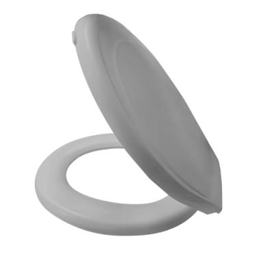 Imagem de Assento Sanitário Almofadado Universal Oval | Tampa de Vaso Sanitário Econômica | Assento Sanitário Confortável(HYPER CINZA CLARO)