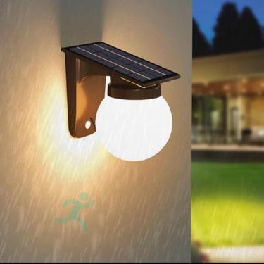 Imagem de GZZBMY Lâmpadas solares LED Lâmpada de parede externa com sensor de movimento Iluminação de parede Moderna Minimalista IP65 à prova d'água Luzes de parede ao ar livre para corredor Terraço Jardins