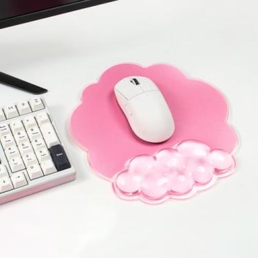 Imagem de Mouse pad com descanso de pulso em gel, suporte ergonômico de pulso para laptop, mouse para alívio da dor para escritório ou jogos (rosa puro)