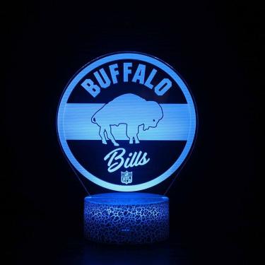 Imagem de Luz noturna LED 3D que muda de cor Buffalo Bills para crianças