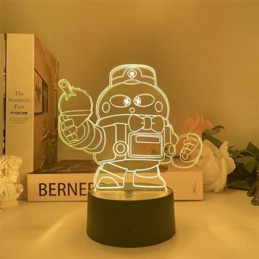 Imagem de Luz noturna LED 3D Brawls Stars Lou Color Changing para crianças