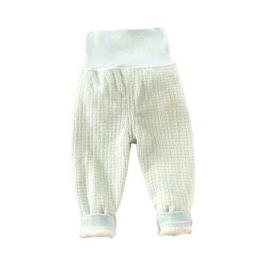 Imagem de Calças Térmicas De Fleece De Cintura Alta Para Bebês, Pijamas De Cor S