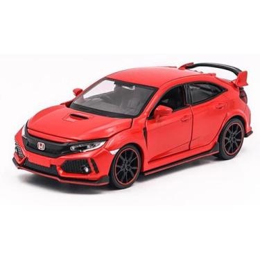 Imagem de Miniatura C/ Luz e Som Honda Civic Type R RMZ City 1/32, Vermelho