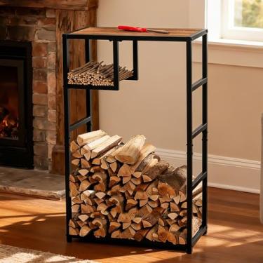 Imagem de Yohsnor Suporte de lenha durável de 58 x 99 cm para uso interno e externo - solução elegante de armazenamento de lareira e decoração de casa elegante