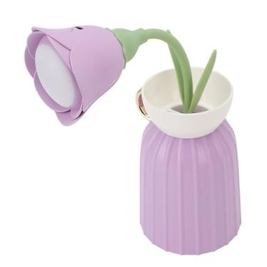 Imagem de Dioche Flor Candeeiro de Mesa Cuidados Com Os Olhos Regulável 3 Cores Temperatura Flexível Gooseneck Led Night Light para o Quarto Decoração Abs Pp Silicone