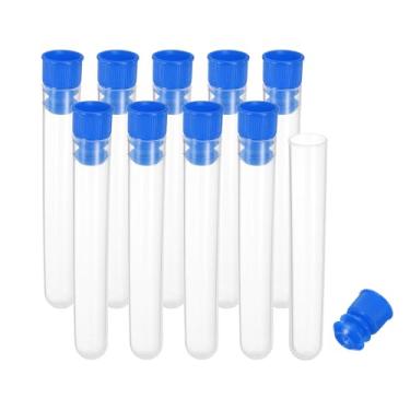 Imagem de Generic Suporte de armazenamento de agulha de costura de plástico de 7,6 cm de comprimento, 10 peças, estojo de tubos de armazenamento de palitos de agulha fosco portátil para tricô artesanal, azul