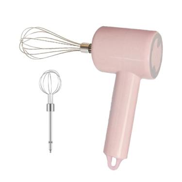 Imagem de VBESTLIFE Misturador Elétrico de Mão, Batedor Elétrico Recarregável Com 2 Cabeças, 3 Velocidades, Batedor de Ovo para Assar, Misturar e Cozinhar (PINK)