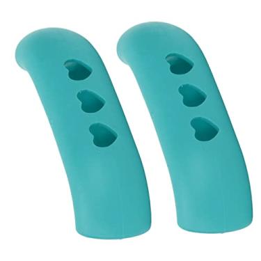 Imagem de Naroote Conjunto de Manga de Alça de Panela Resistente Ao Calor de Silicone para Evitar Queimaduras e Utensílios de Cozinha Isolantes, 2 Peças para Frigideiras de Ferro Fundido, Frigideiras (Azul)