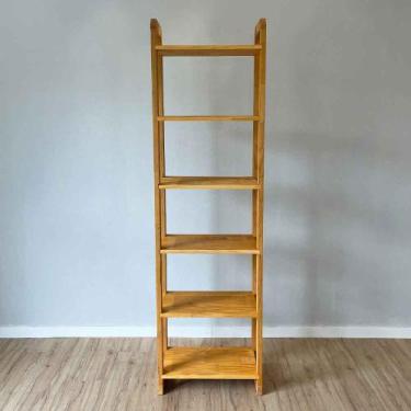 Imagem de Estante 6 Prateleiras de Madeira Pinus Linea Slim Nozes - ArtFactory D