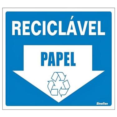Imagem de Placa de Vinil Auto-adesiva 15x20cm Reciclável Papel - 420 AS - SINALI