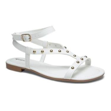 Imagem de Sandalia Rasteira Feminina Mississipi Tornozelo Aplique Chic Metal Moda Casual Ref: J0422-Feminino