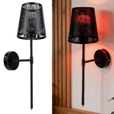 Imagem de Luocute Arandela Recarregável, Luz de Parede RGB Regulável Com Controle Remoto, Abajur de Tecido Metálico para Quarto e Sala de Estar