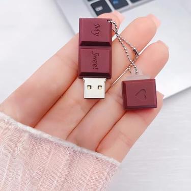 Imagem de Pen Drive USB de silicone à prova d'água com várias opções de armazenamento para crianças, estudantes, presente e armazenamento externo de dados (32 GB, chocolate)