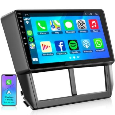 Imagem de Rádio estéreo 4G + 64G para Subaru Forester 2008-2012, com carro sem fio e Android Auto, Android 13 suporta Bluetooth/controle de voz/GPS/WiFi/SWC/FM, tela sensível ao toque IPS de 9 polegadas, câmera