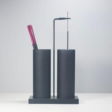 Imagem de Suporte de incenso 2 em 1 para palitos, suporte de queimador de incenso de vidro com armazenamento, suporte de incenso de cabeça para baixo com apanhador de cinzas de vidro para meditação, ioga, spa