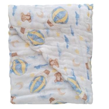 Imagem de Toalha Bebê de Banho Soft Macia com Capuz Enxoval 100% Algodão Menino Menina (Urso com Balão)