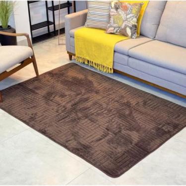 Imagem de Tapete Sala Antiderrapante Jacquard Geométrico Sem Pelo Tapete Grande Moderno(linhas Chocolate)