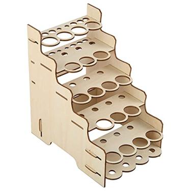 Imagem de Rack de Pigmento Madeira DIY Organizador Materiais Pintura em Múltiplas Camadas Suporte para Pinceis e Canetas