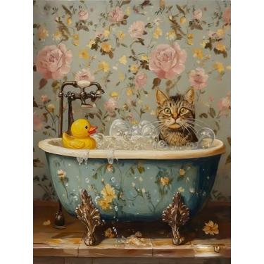 Imagem de Mrnsiet Pintura por número para adultos iniciantes, kits de pintura fácil de gatos por números em tela, kits de pintura a óleo de sala de batalha faça você mesmo kits de pintura por número para