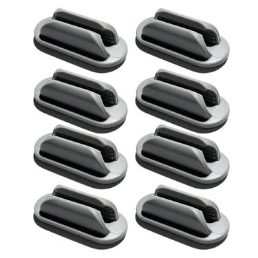 Imagem de 8 porta-canetas adesivas, suporte de lápis de silicone, organizador de mesa flexível para mesa, parede, escritório, casa, cinza