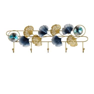 Imagem de KEG801302 Gancho de parede para casaco e chapéu, suporte de armazenamento de roupas, folha de ginkgo, ganchos de roupas de entrada, sala de estar, quarto, sala de teste, ganchos montados na parede