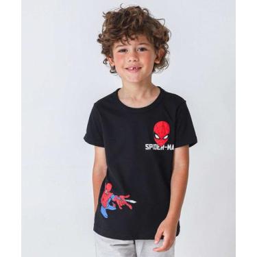 Imagem de Camiseta Infantil Homem Aranha Marvel Tam 4 a 10 Preta-77035, 6, Preto